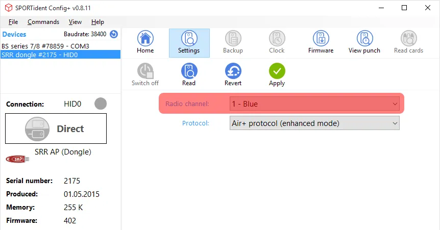 SRR USB Dongle Config+ Settings