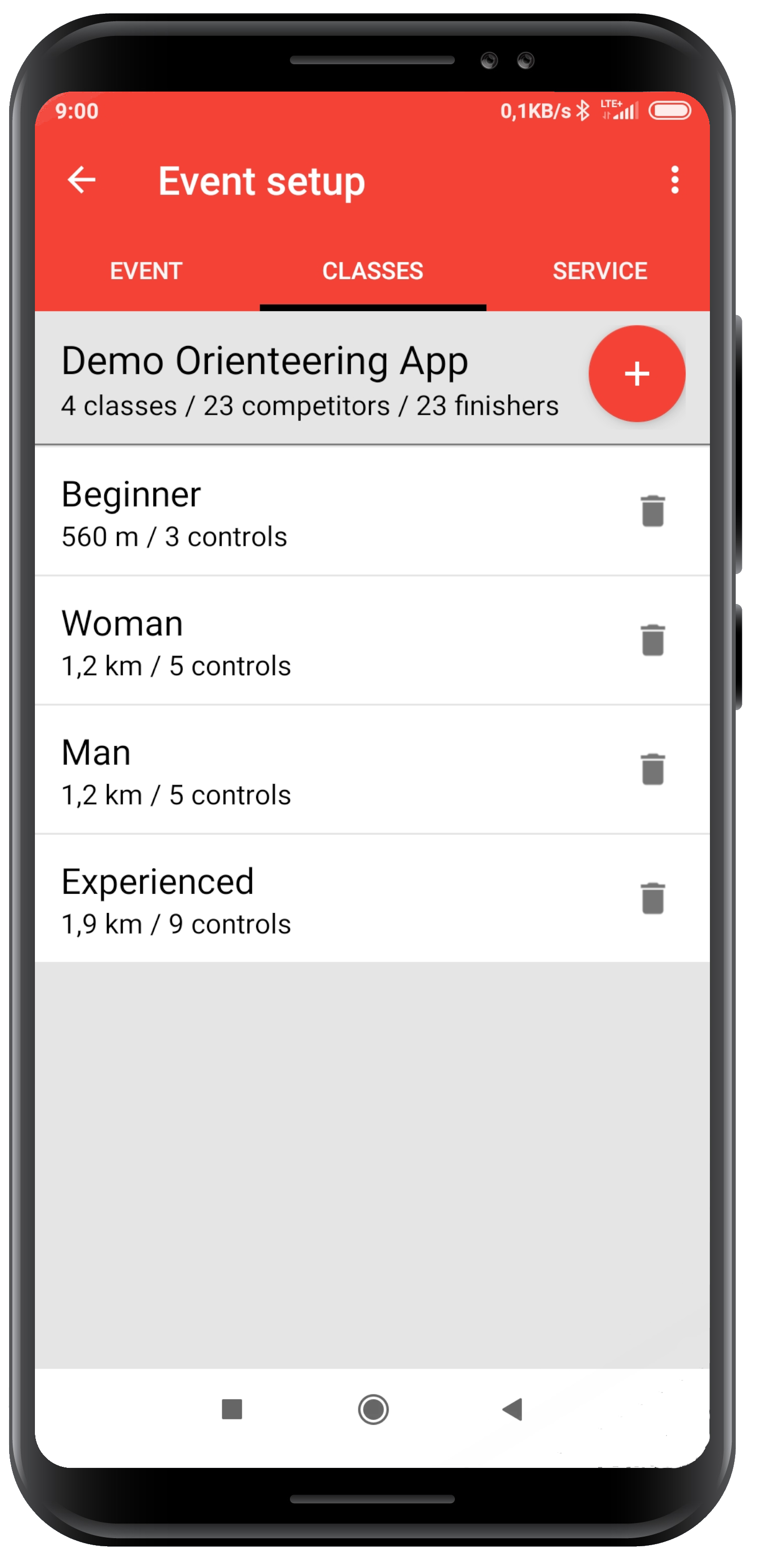 SPORTident Orienteering App: Setup classes